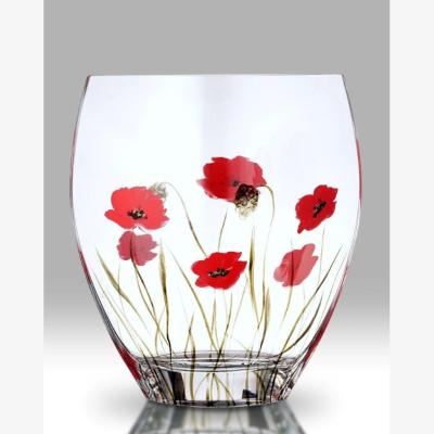 Downtown Nobile Poppy Fields Curved Vase 21cm, Floral