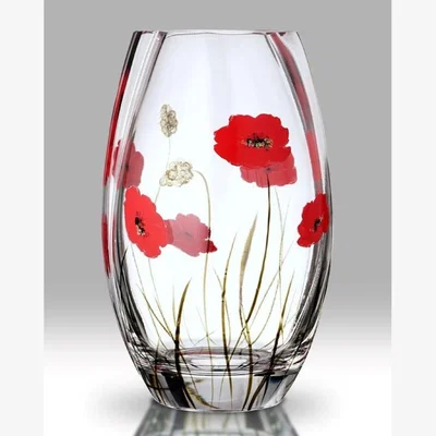 Downtown Nobile Poppy Fields Round Vase 20cm, Floral