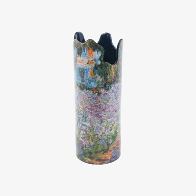 Downtown Dartington Monet Irises In Garden Vase In Multi
