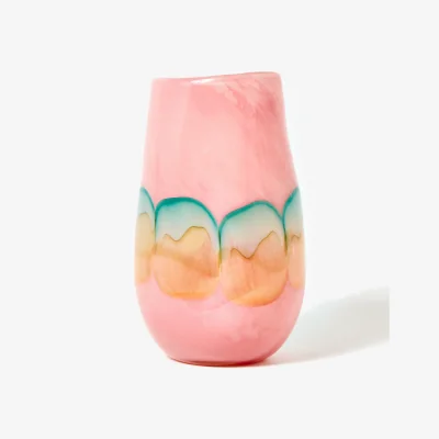 Oliver Bonas Naya Pink & Blue Tall Glass Vase