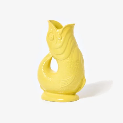 Oliver Bonas Yellow Ceramic Gluggle Jug Extra Large