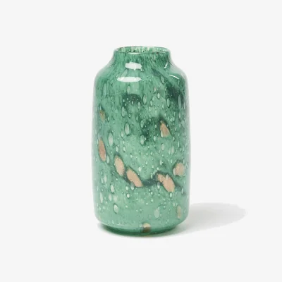 Oliver Bonas Hazel Glitter Green Glass Vase