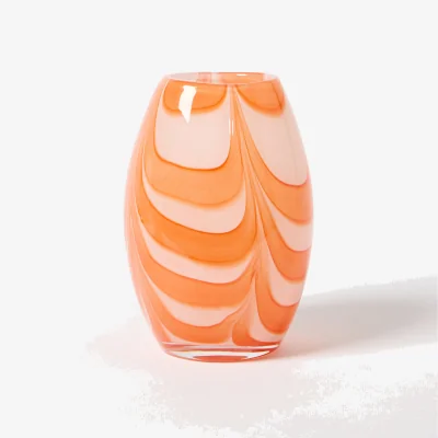Oliver Bonas Andros Swirl Orange Glass Vase