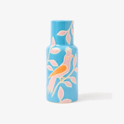 Oliver Bonas Blue Bird Ceramic Vase