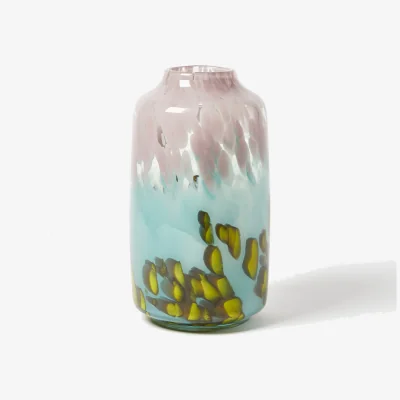 Oliver Bonas Lennox Pink & Blue Glass Vase