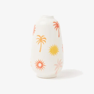 Oliver Bonas Nakhla Carved Sun & Palm Ceramic Vase