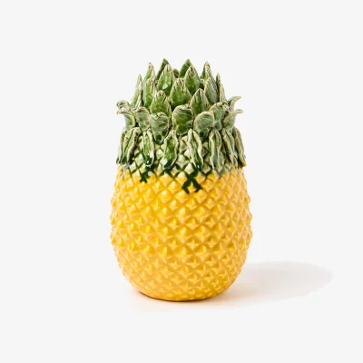 Oliver Bonas Yellow Ceramic Pineapple Vase