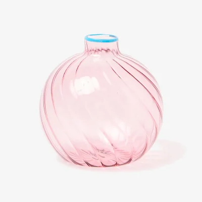 Oliver Bonas Pink Swirl Glass Diffuser Vase