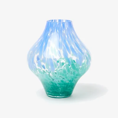 Oliver Bonas Danza Blue & Green Speckle Glass Vase