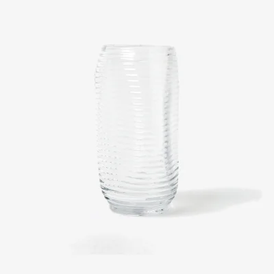 Oliver Bonas Uri Ribbed Clear Glass Vase