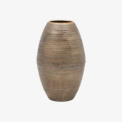 Perch and Parrow Apollo Aluminium Tall Vase in Antique Brass