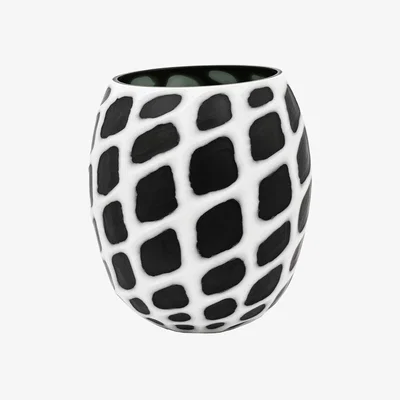 Perch and Parrow Alba Handblown Carved Mono Glass Vase, Medium