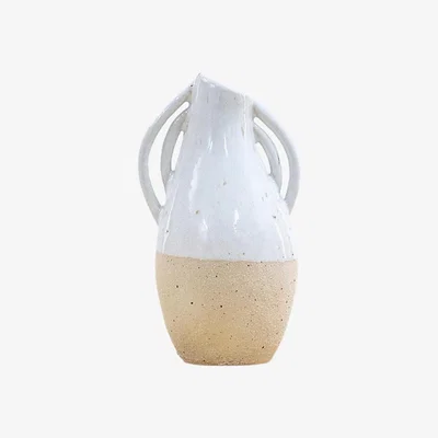 Perch and Parrow Enricher Vase in White Medium