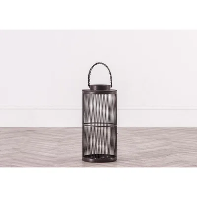 Perch and Parrow Santos Black Bamboo Lantern, Small