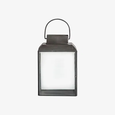 Perch and Parrow Saul Metal and Glass Lantern, Small