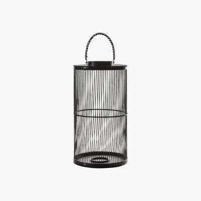 Perch and Parrow Santos Black Bamboo Lantern, Large