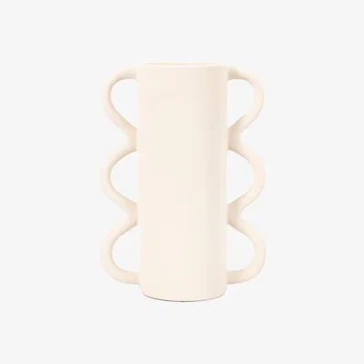 Perch and Parrow Wiggle Vase in White
