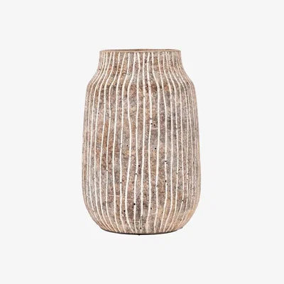 Perch and Parrow Cedar Vase in Earthy White - Small