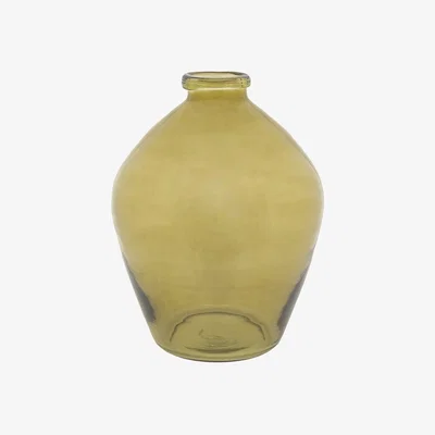 Perch and Parrow Celia Handblown Glass Vase in Olive