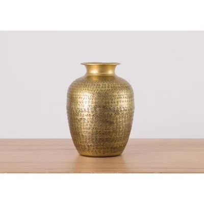Perch and Parrow Ora Vase in Antique Gold