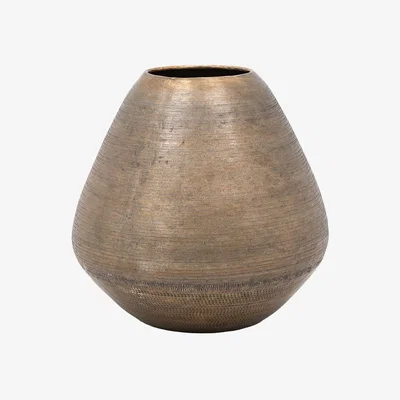 Perch and Parrow Apollo Aluminium Vase in Antique Brass