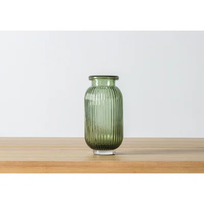 Perch and Parrow Acel Green Glass Vase, Small
