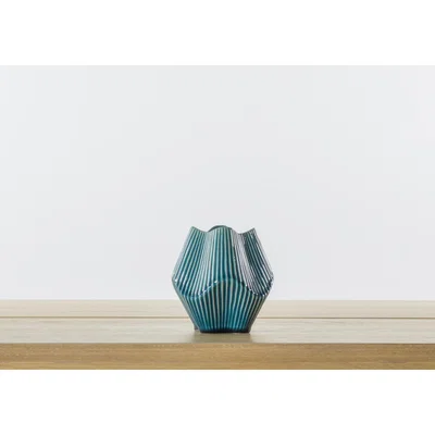 Perch and Parrow Cathcart Textured Blue Vase, Small