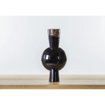 Perch and Parrow Lilliane Black Balloon Vase