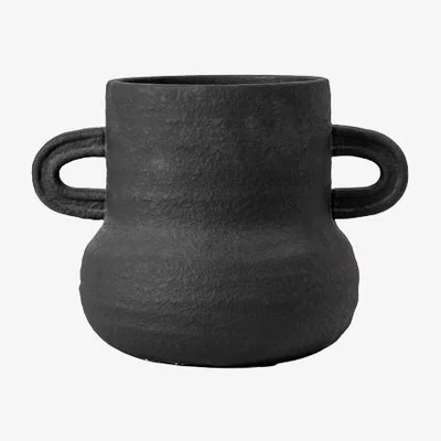 Perch and Parrow Somov Vase in Black - Small