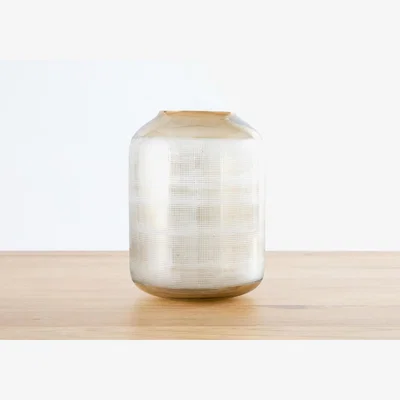 Perch and Parrow Mylah Glass Mesh Pattern Candle Holder, Large