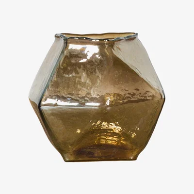 Perch and Parrow Anahi Grey Faceted Glass Vase