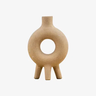 Perch and Parrow Tuber Vase in Light Grey
