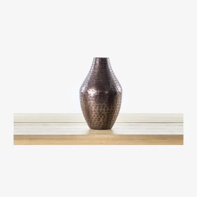 Perch and Parrow Leona Tall Bronze Hammered Vase