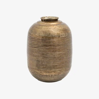 Perch and Parrow Ankara Metal Vase, Large