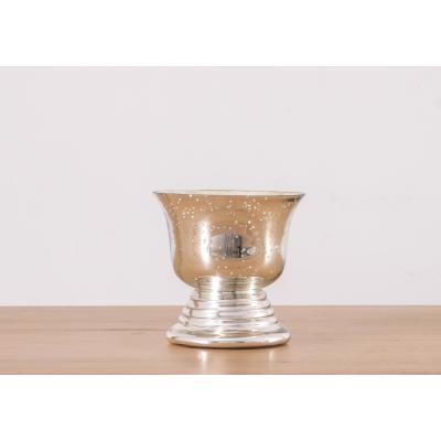 Perch and Parrow Brentley Antiqued Silver Glass Urn, Small