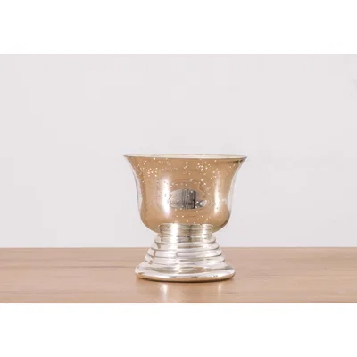 Perch and Parrow Brentley Antiqued Silver Glass Urn, Small