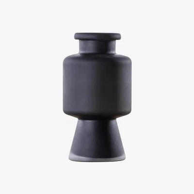 Perch and Parrow Kaison Black Sculptural Glass Vase