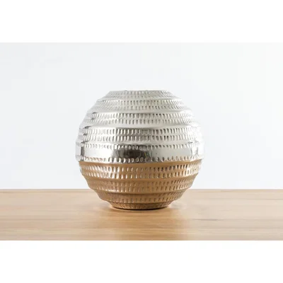 Perch and Parrow Riva Vase in Bright Nickle