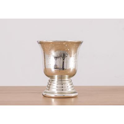 Perch and Parrow Brentley Antiqued Silver Glass Urn, Large