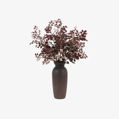 Perch and Parrow Faux Burgundy Eucalyptus in Vase