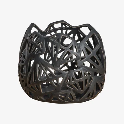 Perch and Parrow Laxis Black Round Vase