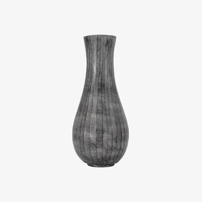 Perch and Parrow Farley Fluted Vase in Antique Grey - Large