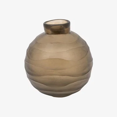 Perch and Parrow Astral Glass Vase in Amber, Medium