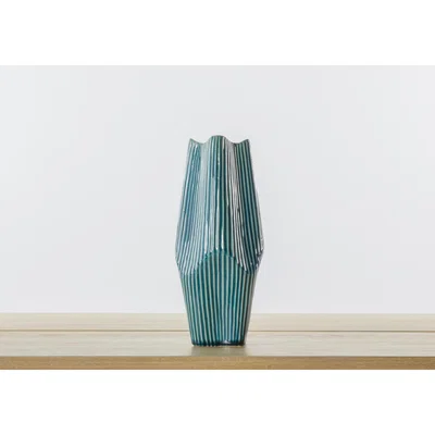 Perch and Parrow Cathcart Textured Blue Vase, Large