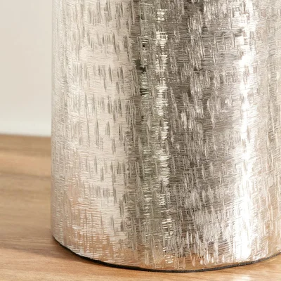 Pagazzi Silver Metal Hammered Tall Vase