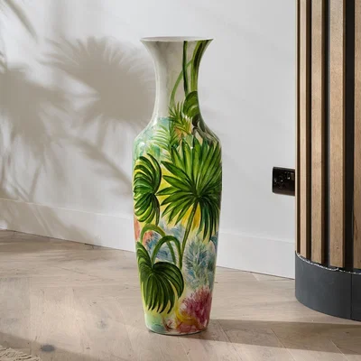 Quatropi Quatropi Large Porcelain Vase 82cm Multi-Coloured - Handpainted