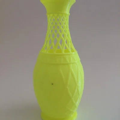 The Range 3D Printed Fret Top Vase - Yellow