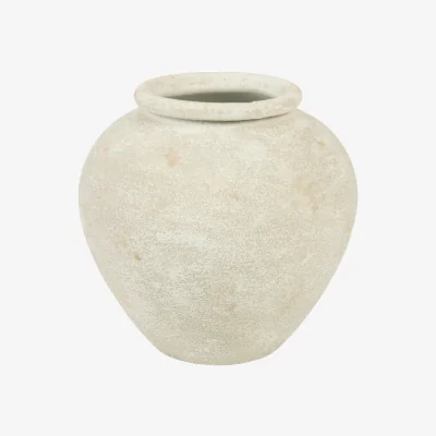 The Range Lottie Rustic Metal Vase - Beige
