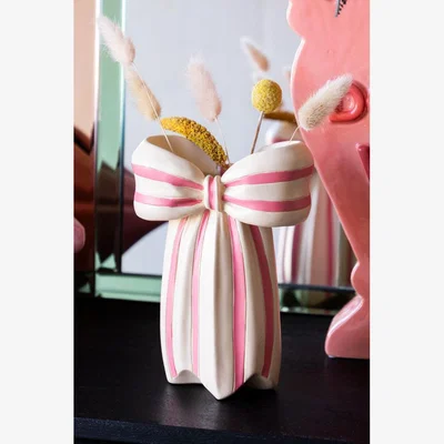 Rockett St George Pink & Cream Bow Vase