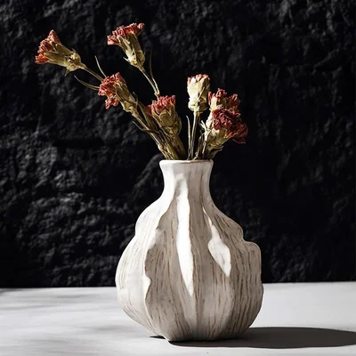 The Range Small Artistic Ceramic Flower Vase - White